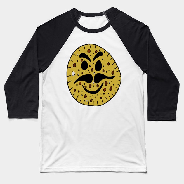 The Evil Faced Smiley Cookie Baseball T-Shirt by stephenignacio